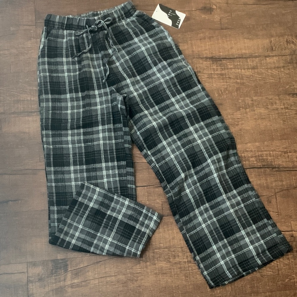 Love poem plaid lounge wide leg pants